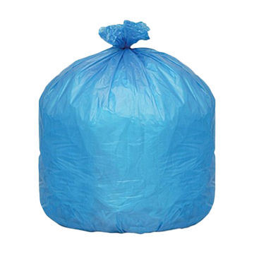 Bolso de basura plástico desechable azul de HDPE azul