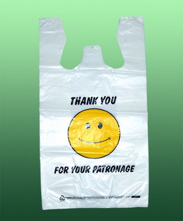 Bolso de camiseta de plástico estampado HDPE