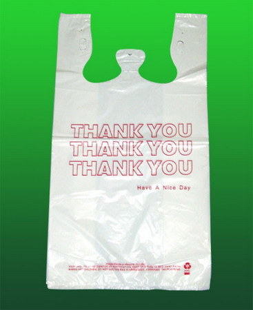 Bolsa de bolsa de camiseta de plástico impreso HDPE